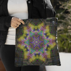 Weave Mandala Yellow Pink en Green Draagtas
