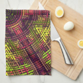 Weave Mandala Yellow Pink en Paars Theedoek (Quarter Fold)