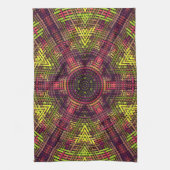 Weave Mandala Yellow Pink en Paars Theedoek (Verticaal)