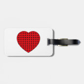 Weaved Red Heart Bagagelabel (Achterkant horizontaal)