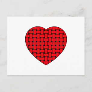 Weaved Red Heart Briefkaart