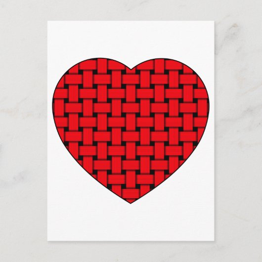 Weaved Red Heart Briefkaart (Voorkant)