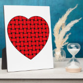 Weaved Red Heart Fotoplaat (Zijkant)
