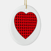 Weaved Red Heart Keramisch Ornament (Rechts)