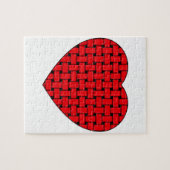 Weaved Red Heart Legpuzzel (Horizontaal)