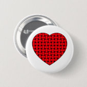 Weaved Red Heart Ronde Button 5,7 Cm (Voorkant /achterkant)