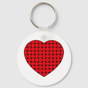 Weaved Red Heart Sleutelhanger
