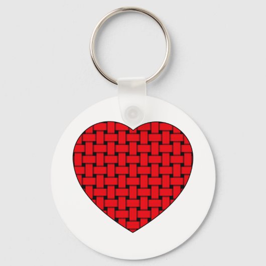 Weaved Red Heart Sleutelhanger (Voorkant)