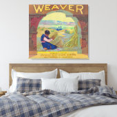 Weaver Oranje LabelPiru, CA Canvas Afdruk (Insitu (Slaapkamer))
