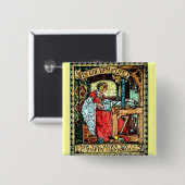 Weaving Woman Vierkante Button 5,1 Cm (Voorkant /achterkant)