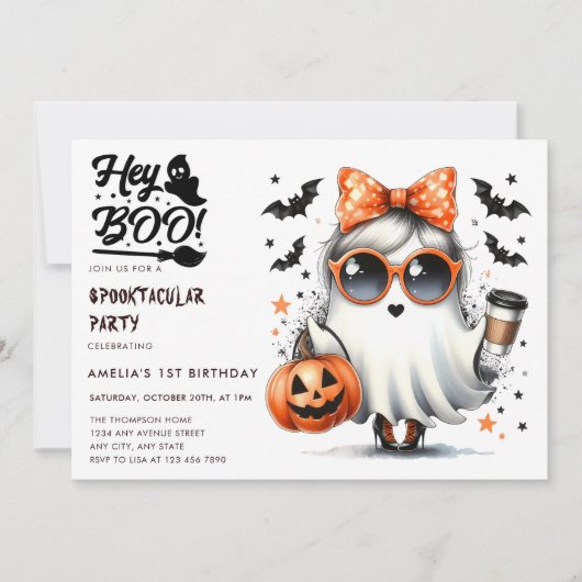 Web | Bats fantômes | Invitations d'anniversaire d (Devant)