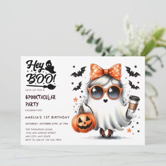 Web | Bats fantômes | Invitations d'anniversaire d (Debout devant)