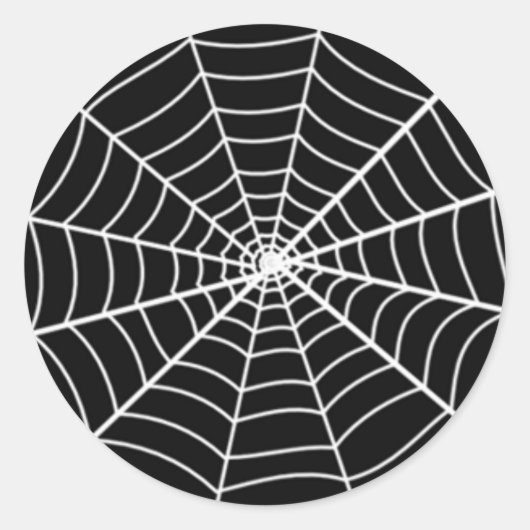 Web Black and White Spider Ronde Sticker (Voorkant)