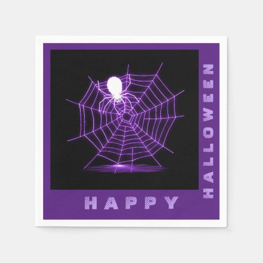 Web Black & Paarse Halloween Spider Servet (Voorkant)
