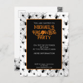 Web Black White Araignées Halloween invitation de  (Devant / Derrière)