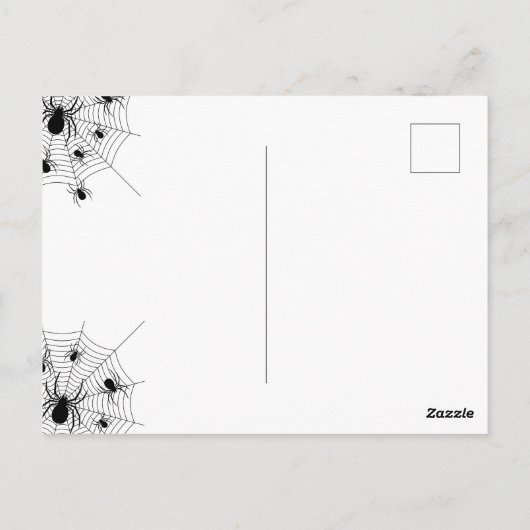 Web Black White Araignées Halloween invitation de  (Dos)