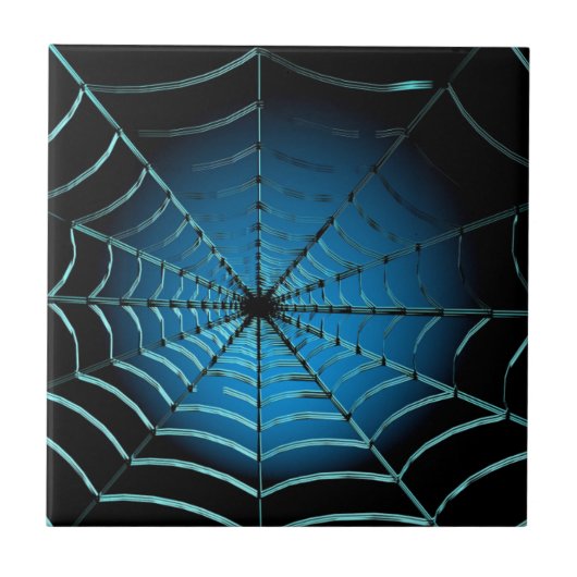 Web Cool Blue Spider Tegeltje (Voorkant)