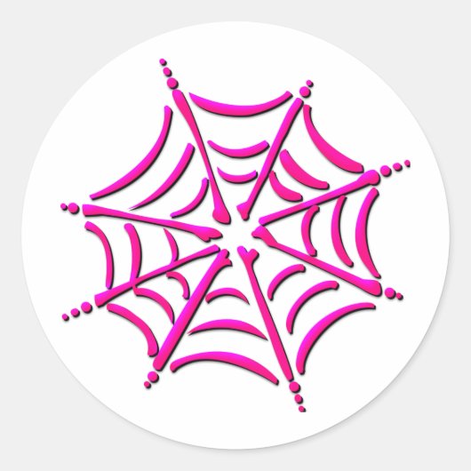 Web Cute Pink Spider Ronde Sticker (Voorkant)