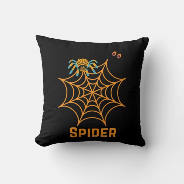 web d'araignée noire tendance beau coussin (Recto)