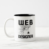 Web Designer Design Website Developer Spider Tweekleurige Koffiemok (Links)