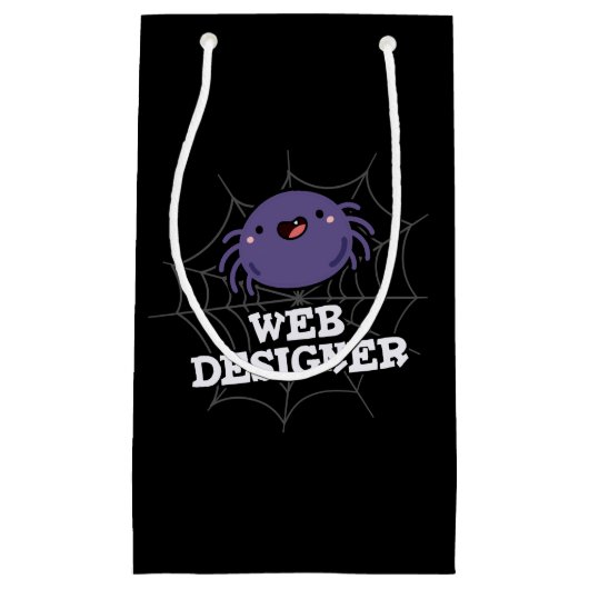 Web Designer Funny Spider Pun Dark BG Klein Cadeauzakje (Voorkant)