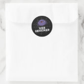 Web Designer Funny Spider Pun Dark BG Ronde Sticker (Tas)