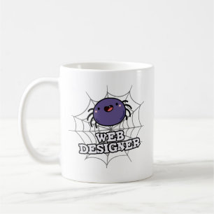Web Designer Funny Spider Pun Koffiemok