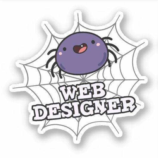 Web Designer Funny Spider Pun Sticker (Voorkant)