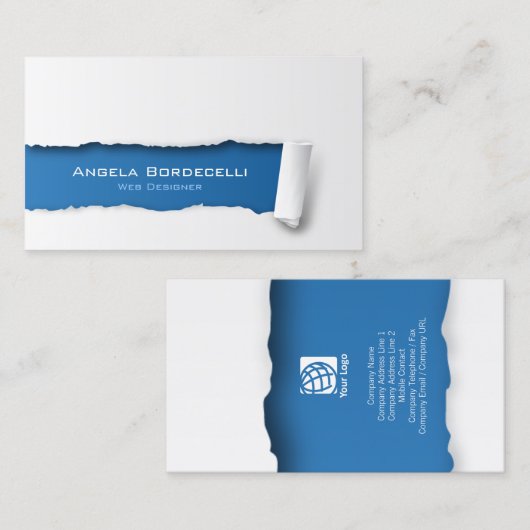 Web Designer Visitekaartje Geript Papier (Voorkant / Achterkant)