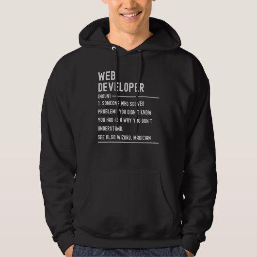 Web Developer Definition Shirten Funny Job Title Hoodie (Voorkant)