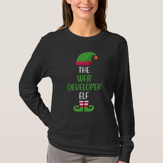 Web Developer Elf Family Matching Group Christmas  T-shirt (Voorkant)
