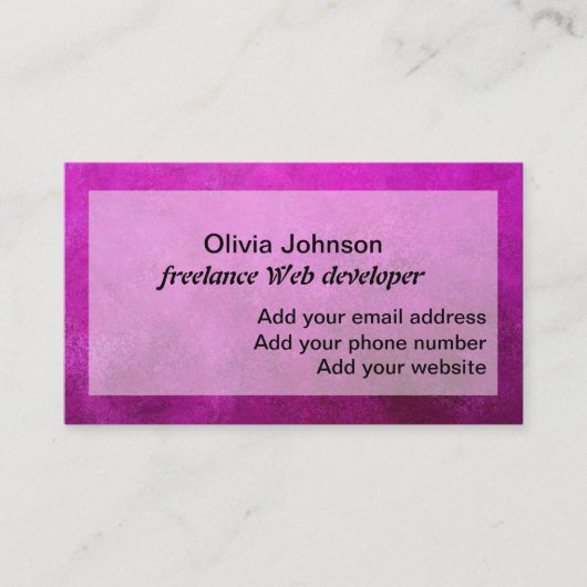 Web developer freelance digital nomads paars visitekaartje (Voorkant)