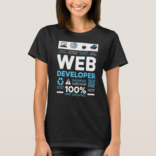 Web Developer IT Guy Computer Website Ontwikkeling T-shirt (Voorkant)
