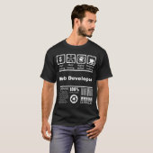 Web Developer Nutritional Facts for Web Developmen T-shirt (Voorkant volledig)