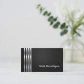 Web Developer Professional Black Silver Visitekaartje (Staand voorkant)
