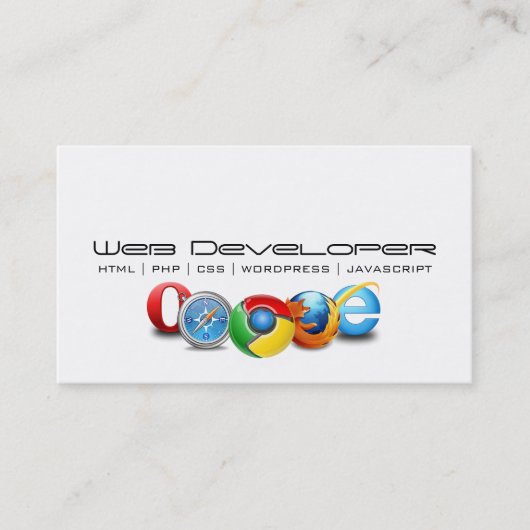 Web developer visitekaartje (Voorkant)