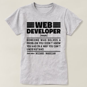 Web Developer zelfstandig naamwoord Cool Computer T-shirt