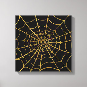 Web Gold en Black Spider Canvas Afdruk