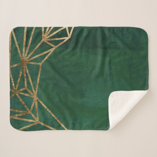 Web Gold en Green Oerwoud Sherpa Deken (Voorkant (horizontaal))