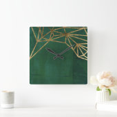 Web Gold en Green Oerwoud Vierkante Klok (Huis)