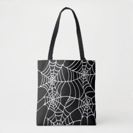 Web Gothic voor zwarte en witte Halloween Spider Draagtas