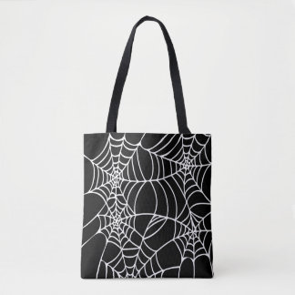 Web Gothic voor zwarte en witte Halloween Spider Draagtas