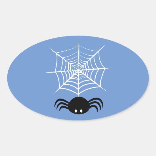Web Halloween Spider Ovale Sticker (Voorkant)