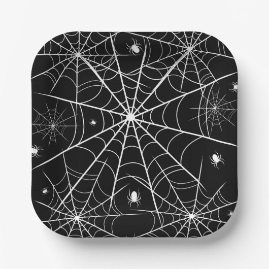 Web Halloween Spider Papieren Bordje (Voorkant)