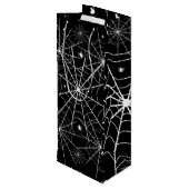 Web Halloween Spider Wijn Cadeautas (Achterkant Gekanteld)