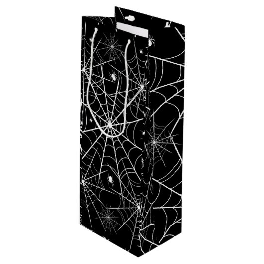 Web Halloween Spider Wijn Cadeautas (Voorkant Gekanteld)