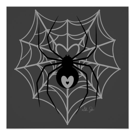 Web Heart Spider Perfect Poster (Voorkant)