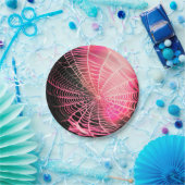 Web Hot-roze Black Creepy Spooky Spider Papieren Bordje (Feest)