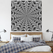 Web in zwart-wit canvas afdruk (Insitu (Slaapkamer))