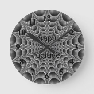 Web in zwart-wit ronde klok